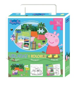 ŚWINKA PEPPA. UKŁADAJ I KOLORUJ. ZABAWA KOLORAMI