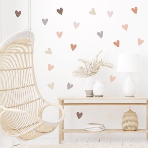 NAKLEJKI NA ŚCIANĘ DO POKOJU DZIECKA SERCA BOHO