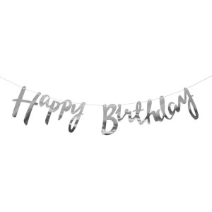 GIRLANDA HAPPY BIRTHDAY SREBRNA