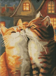 DIAMENTOWA MOZAIKA - ZAKOCHANE KOTY 30X40CM