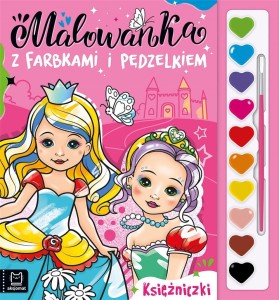 MALOWANKA Z FARBKAMI I PĘDZELKIEM. KSIĘŻNICZKI