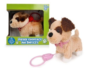 PIES CHODZĄCY NA SMYCZY Z SZALIKIEM, ARTYK