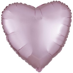 BALON FOLIOWY LUSTRE PASTEL RÓŻOWY SERCE 43CM