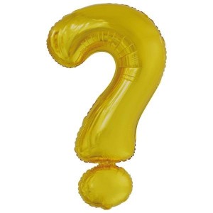 BALON FOLIOWY ZNAK ? ZŁOTY 53X86CM