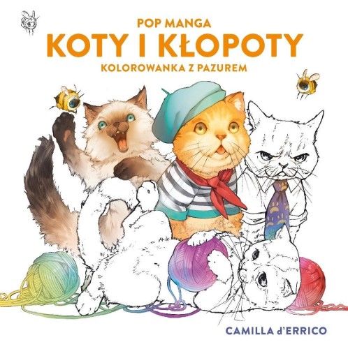 Pop manga. Koty i kłopoty. Kolorowanka z pazurem