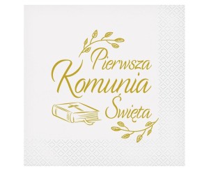 SERWETKI PIERWSZA KOMUNIA BIBLIA 33X33CM 20SZT