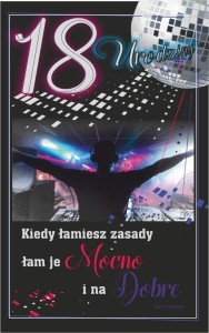 KARTKA OKOLICZNOŚCIOWA URODZINY 18 U66