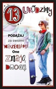 KARTKA OKOLICZNOŚCIOWA URODZINY 13 U91