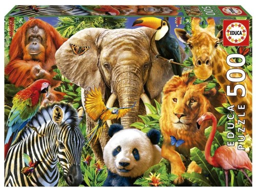 Puzzle 500 Dzikie zwierzęta, Educa