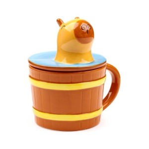 KUBEK CERAMICZNY Z PRZYKRYWKĄ KAPIBARA, PUCKATOR