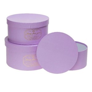 PUDEŁKO FLOWER BOX 3SZT PURPUROWY ROZETTE, ROZETTE