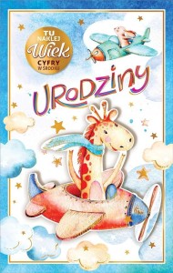 KARTKA OKOLICZNOŚCIOWA URODZINY (WYMIENNE CYFRY)