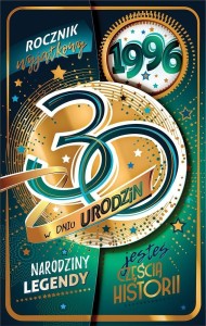 KARTKA OKOLICZNOŚCIOWA URODZINY 30