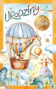KARTKA OKOLICZNOŚCIOWA URODZINY (WYMIENNE CYFRY)