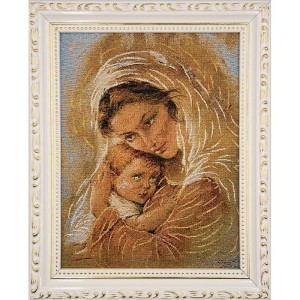 OBRAZ HAFTOWANY MATKA BOŻA Z DZIECIĄTKIEM 22X27,5