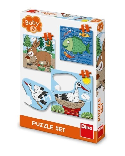 Puzzle Baby Zwierzęta: Gdzie żyją 3-5el, Dino Toys