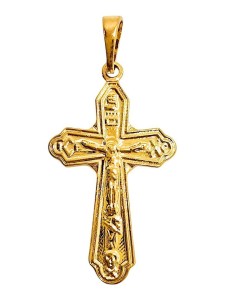ZAWIESZKA KRZYŻYK POZŁACANY 27X16MM