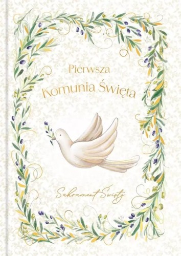 Książeczka A5 Pamiątka Komunijna. Gołąb w oliwkach