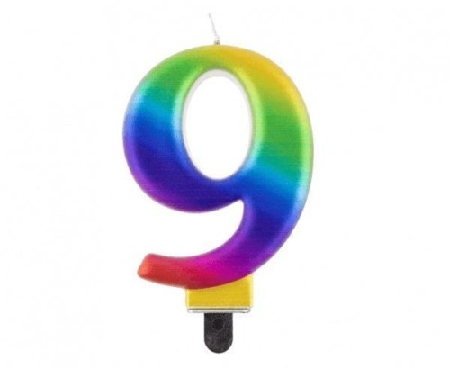 Świeczka cyferka 9 Beauty&Charm Galaxy 8cm