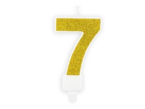 ŚWIECZKA URODZINOWA 7 ZŁOTA 7CM