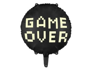 BALON FOLIOWY GAME OVER CZARNY 45CM