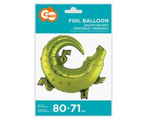 BALON FOLIOWY KROKODYL, 80X71CM