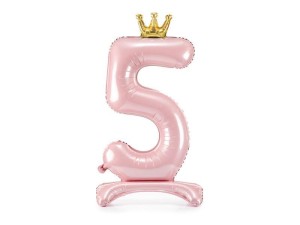 STOJĄCY BALON FOLIOWY 5 JASNY RÓŻ 84CM