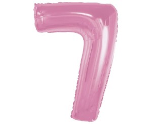 BALON FOLIOWY CYFRA 7 JASNORÓŻOWA SMART 92CM