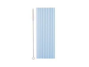 SŁOMKI PLASTIKOWE BŁĘKITNE 23CM 12SZT