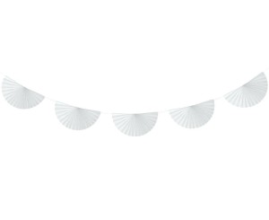 GIRLANDA PAPIEROWA W&C WACHLARZE BIAŁA 300CM