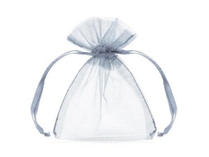 WORECZKI Z ORGANZY SREBRNY 10CM 10SZT, PARTYDECO
