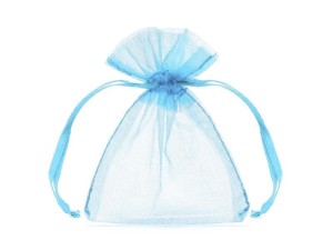 WORECZKI Z ORGANZY BŁĘKIT 10CM 10SZT, PARTYDECO