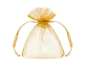 WORECZKI Z ORGANZY ZŁOTY 10CM 10SZT, PARTYDECO