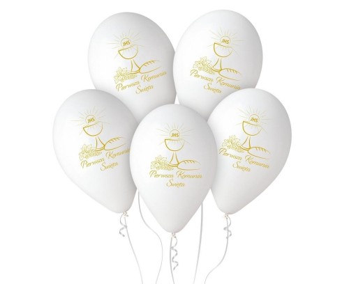 Balony premium Komunia kielich 30cm 5szt