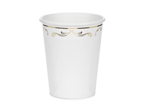 Kubeczki z ornamentem biały 220ml 6szt