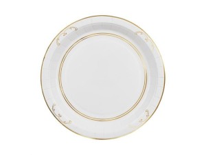 TALERZYKI PAPIEROWE Z ORNAMENTEM BIAŁE 23CM 6SZT