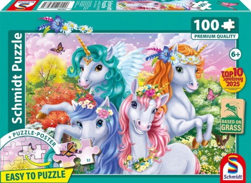 Puzzle 100 Zdjęcie jednorożców, Schmidt