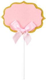PIKERY BABY SHOWER RÓŻOWE 6SZT