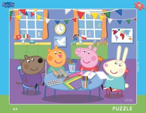 PUZZLE RAMKOWE ŚWINKA PEPPA W PRZEDSZKOLU 40EL