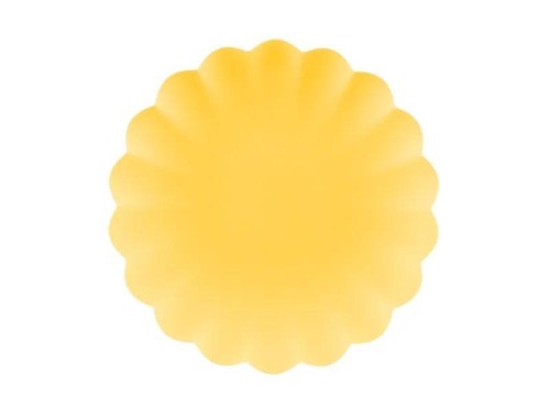 Talerzyki plastikowe Falbanka żółte 22cm 4 szt