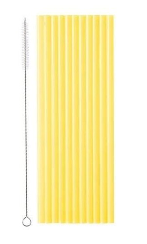 Słomki plastikowe żółte 23cm 12 szt