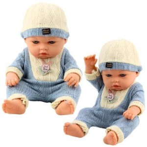 LALKA BOBAS W NIEBIESKIM WDZIANKU, LEANTOYS