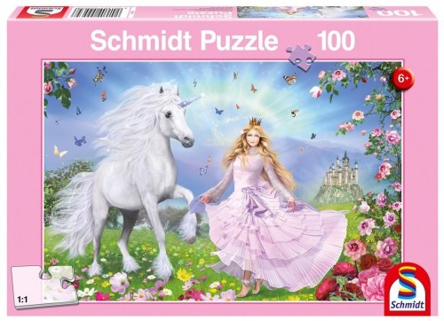 Puzzle 100 Księżniczka i jednorożec G3, Schmidt