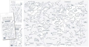 MAPA ŚWIATA. DINOZAURY. KOLOROWANKA XL