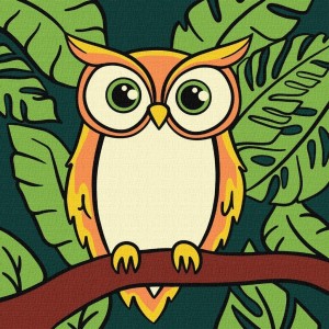 MALOWANIE PO NUMERACH - TROPIKALNA SOWA KIDS