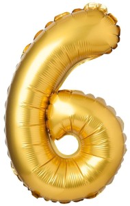 BALON FOLIOWY MATOWY 6 ZŁOTY