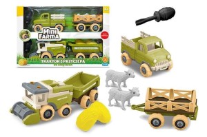 MINI FARMA TRAKTOR Z PRZYCZEPĄ DO SKRĘCANIA, ARTYK
