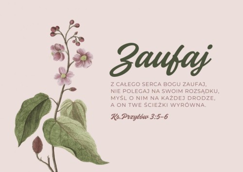Karnet - Zaufaj - kwiatki