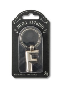 SILVER LETTER KEYRING - BRELOK DO KLUCZY LITERA F