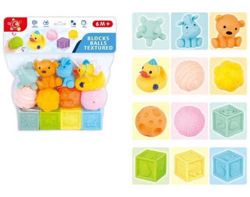 Klocki miękkie sensoryczne 12szt, Trifox
